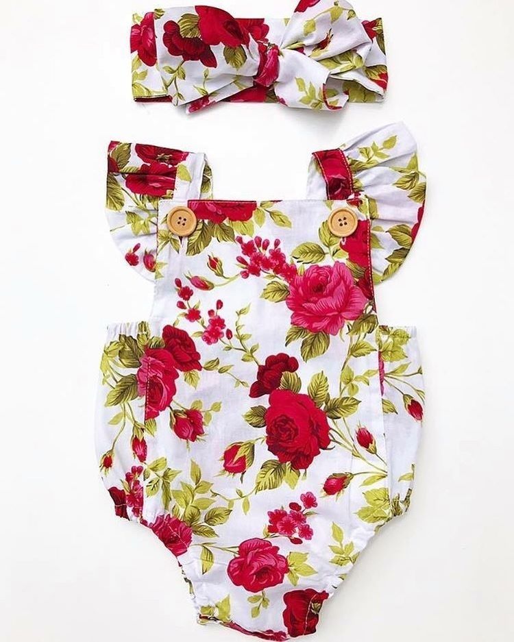 Rompers for Girls Toddler Floral Design